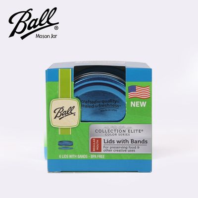 볼 메이슨 블루 레귤러 뚜껑 밴드 6p세트(W4301FC)