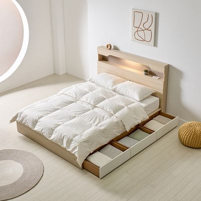 보루네오 피오나 LED 서랍형 수납침대 SS 투인스매트