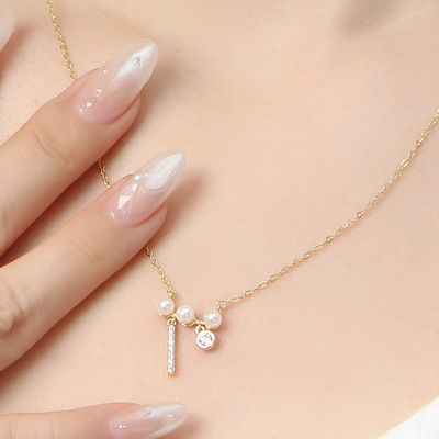 비쥬홀릭 실버 925 골드 진주볼 목걸이 여자 패션