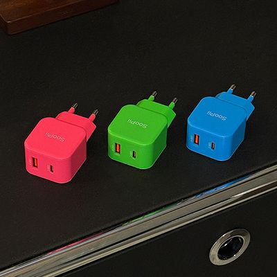 수피 비비드 컬러 USB A C타입 25W 듀얼 초고속충전기