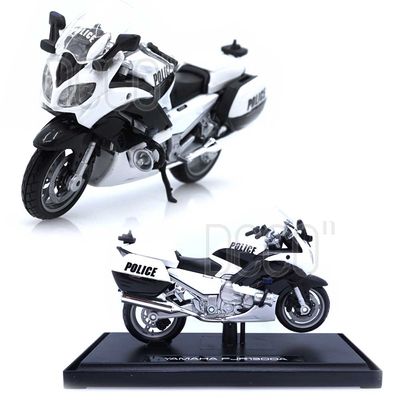 1:18 야마하 FJR1300A 화이트 폴리스 오토바이 미니카