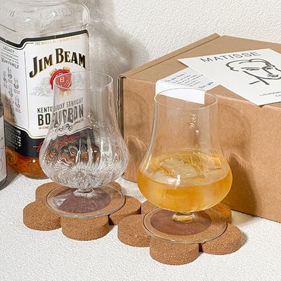 프리미엄 미니 고블렛 위스키잔 2인 (플라워코스터)