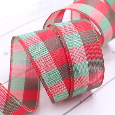 빅 체크 선물 포장 리본 공예 크리스마스 끈 띠 3m