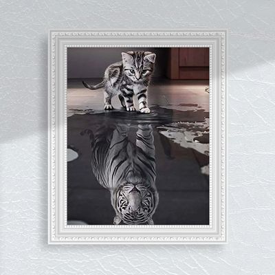 고양이 내면의 큰호랑이 동기부여 자극 DIY 그림