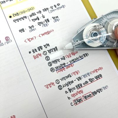 문구 사무용 화이트 수정테이프 색상 학용품 필기 보정용 사무실 사무용품(WFP95V0)