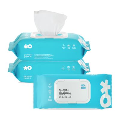 청소연구소 국내생산 살균소독 만능 행주티슈 80매