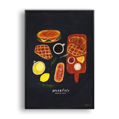 bread and coffee (Black) / 일러스트 액자