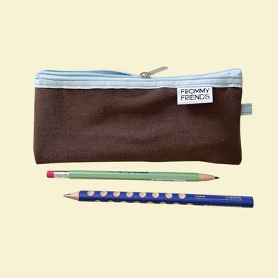 프롬마이프렌즈 필통 펜슬케이스 파우치 (블루브라운)