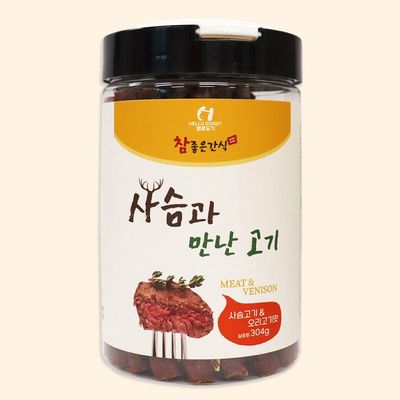 헬로도기 애견간식 사슴과 만난 고기 (사슴고기 오리고기맛) 304g 강아지 간식 반려견간식(WFJ6T7I)