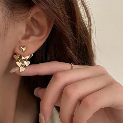 여성 악세 골든타임 하트 드롭 귀걸이
