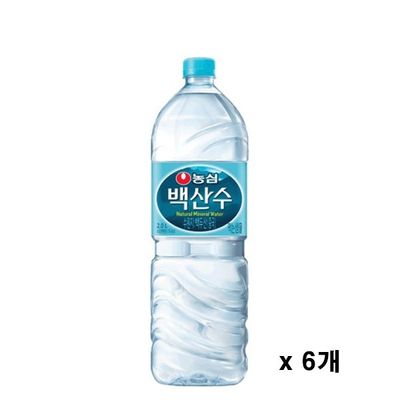 농심 백산수 2L x 6개 생수 물 먹는샘물 2리터