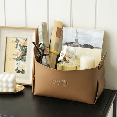 북유럽풍 가죽 수납 정리함 1+1