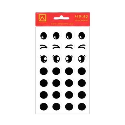 세모네모 1000 눈모양 견출지 10-021 7매 지름18