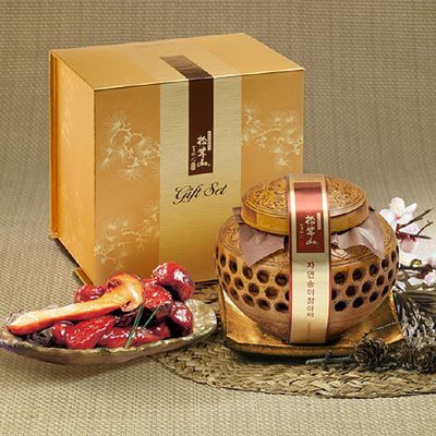 청정강원자연산 송이버섯 고추장 장아찌 550g/도자기
