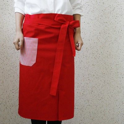 cafe apron  red