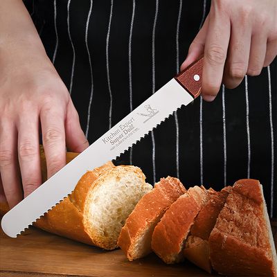 바게트나이프 빵칼 브레드나이프 나무손잡이 Q047