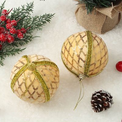 [도토로]로열골드 글리터 장식볼 2p(10cm) (벨벳다이