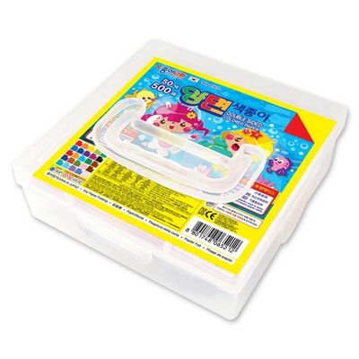 18000 양면색종이 손잡이케이스 50색 500매 종이접기