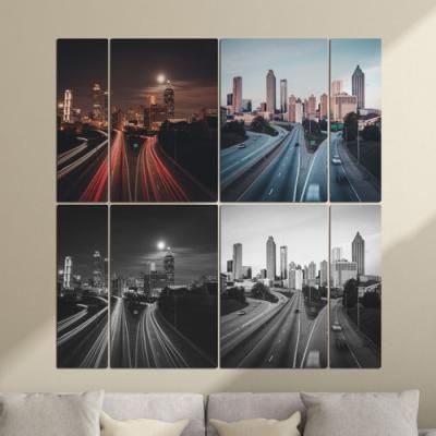 tf169-멀티액자_같은장소의밤과낮풍경