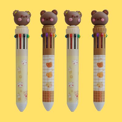 10색 곰돌이 볼펜 곰 캐릭터 펜 0.7mm 귀여운 판촉물