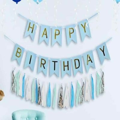 2색 생일파티세트 생일가렌드 해피벌스데이풍선 생일축하가랜드 생일풍선꽃(WFPBMCQ)