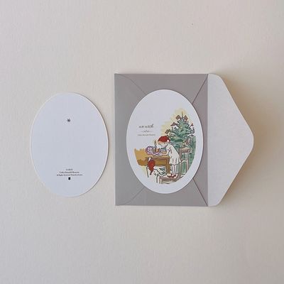 오호리 크리스마스카드 리틀 레드 엔젤 메시지 카드