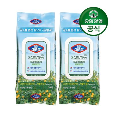 센티바 청소세정티슈 시칠리안 시트러스 76매x2개