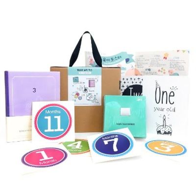 출산선물패키지 0~12개월 유아 박스 5종 - Blue