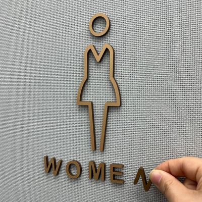 화장실 탈의실 표지판 여자 골드(WFJX6S0)
