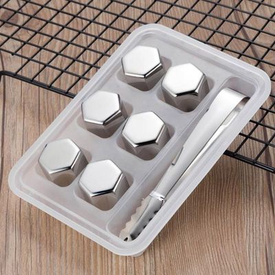 안 녹는 얼음 아이스큐브 6p +집게 녹지않는스텐얼음(WC2F23E)