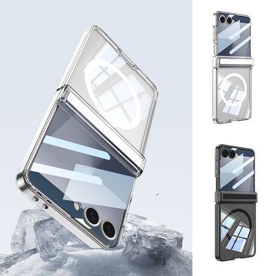 갤럭시 z플립7 자석 힌지 맥세이프 호환 투명 케이스