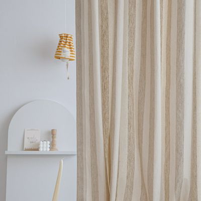 내추럴베이지린넨코튼 스트라이프커튼 아일렛형3type