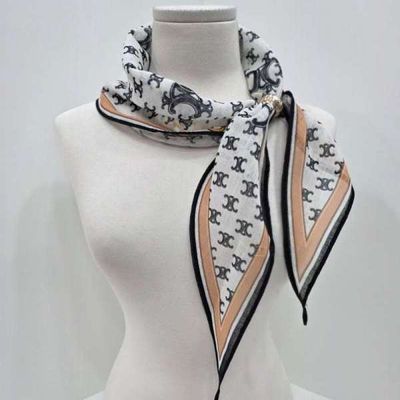 [애슬릿]린넨 스카프 여성 마름모 미니 간절기 머플러