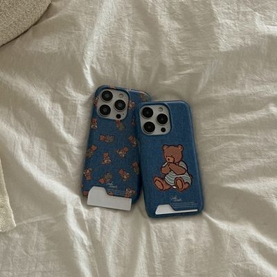 teddy in denim 디자인 [카드수납 폰케이스]