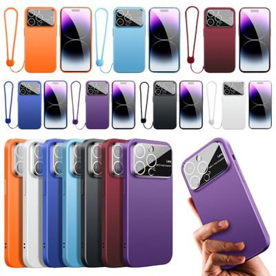 아이폰14 13 12 카메라 렌즈 보호 하드 스트랩 케이스