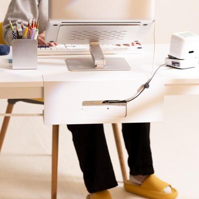 무타공 멀티탭 거치대 대형 화이트 그레이 베이지