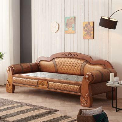 [보루네오]원목가죽 온돌 소파침대 YS121