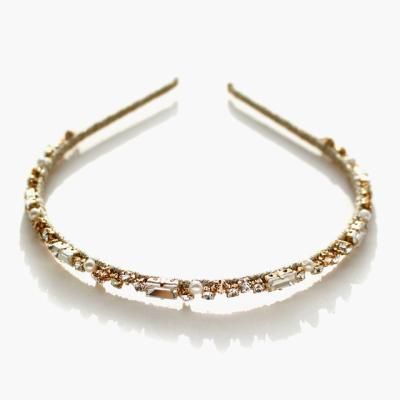 제이로렌 H0189 화이트 크리스탈 엔틱골드 헤어밴드