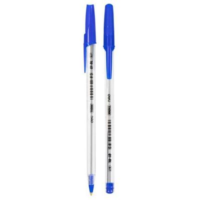 DELI EQ1 Think 투명바디 볼펜 0.7mm 청