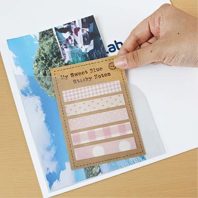 코너 부착형 포켓 라벨 스티커 30매 딸기 물방울 분홍 체크무늬(WFP8PE9)