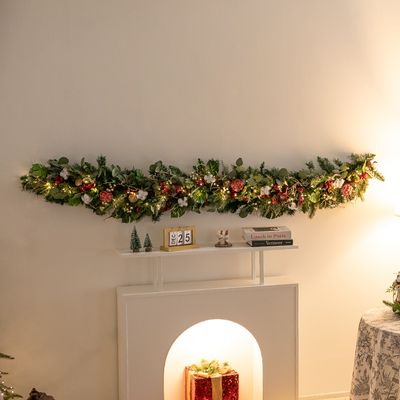 크리스마스 가랜드 벽장식 LED 레드블랜드 200cm 소품