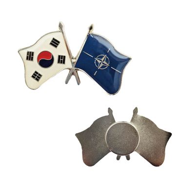 한국-나토 국기교차 뱃지 (자석형)