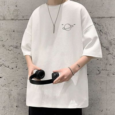 흰색 반팔티 남성 라운드티셔츠 면티셔츠 그래픽 기본티 여름티 남자반팔티 여름반팔(WFPFVDV)