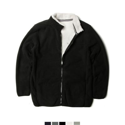 남녀 공용 보아 후리스 집업 배색 빅사이즈 커플룩 5