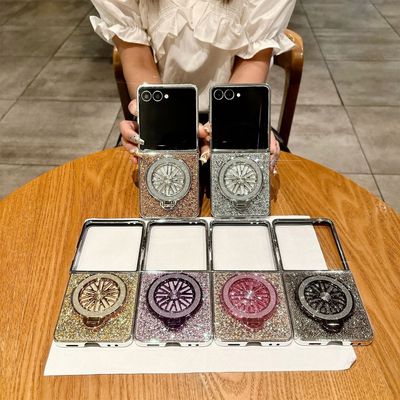 갤럭시Z플립 7 6 5 4 3 큐빅 글리터 링 스탠드 케이스