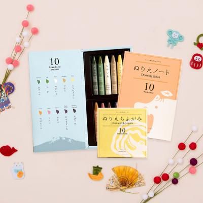 미즈이로 야채크레용 세트(크레용+드로잉북+색종이)
