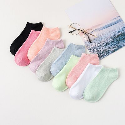 여성무지 단목 발목 패션 학생 양말 5컬러(W9C941A)