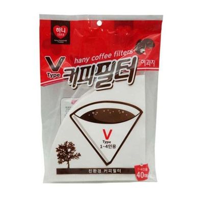 40매 여과지 거름망 커피 원두 핸드드립 필터 4인용 SNM(WFP8X6B)