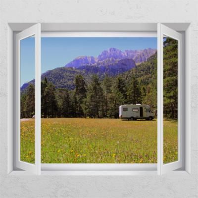 ih300-꽃밭에 너랑 나랑_창문그림액자_뮤럴시트지