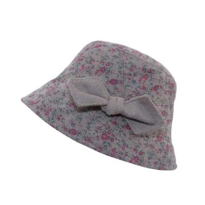 [애슬릿]여성 겨울 버킷햇 중년 벙거지 모자 꽃 리본